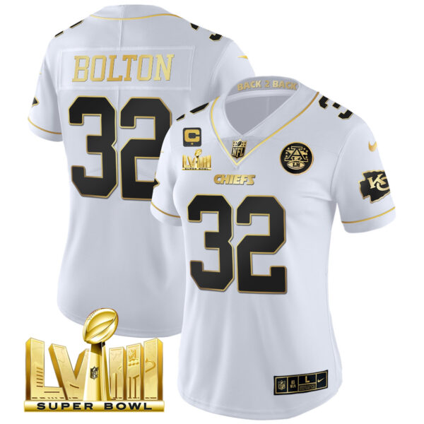 Women's Chiefs Super Bowl LVIII & Back 2 Back Patch Vapor Jersey V5 - All Stitched - Image 20
