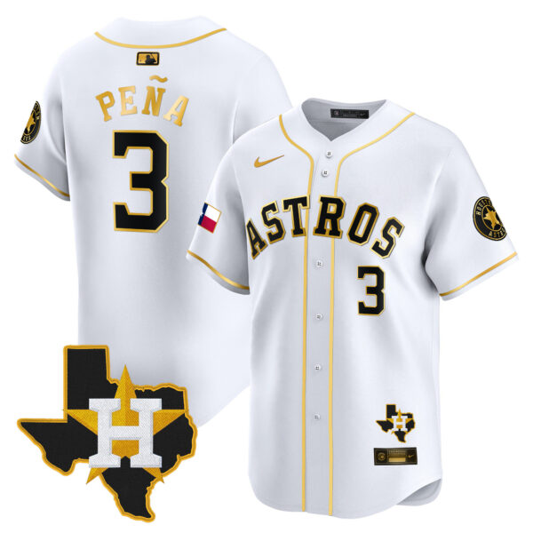Men's Houston Astros Texas Patch Vapor Premier Limited Jersey - All Stitched - Image 10