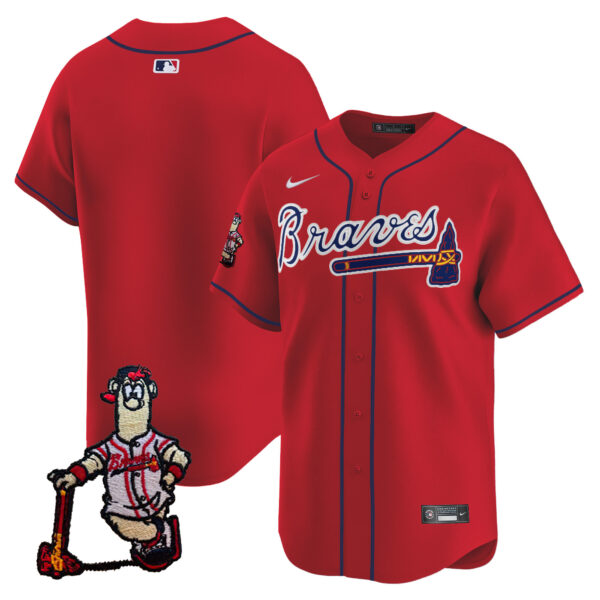 Men's Atlanta Braves Blooper Patch Vapor Premier Limited Jersey - All Stitched - Image 40