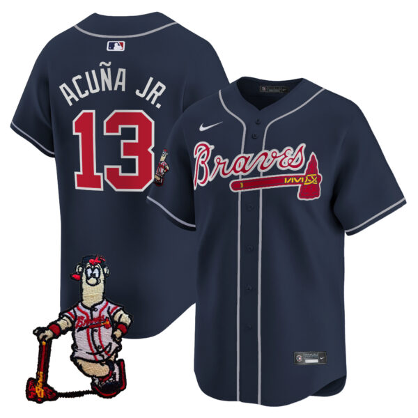 Men's Atlanta Braves Blooper Patch Vapor Premier Limited Jersey - All Stitched - Image 41