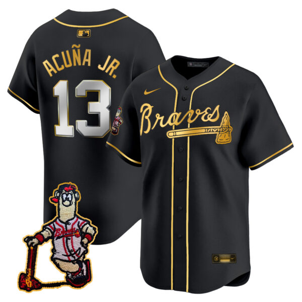 Men's Atlanta Braves Blooper Patch Vapor Premier Limited Jersey - All Stitched