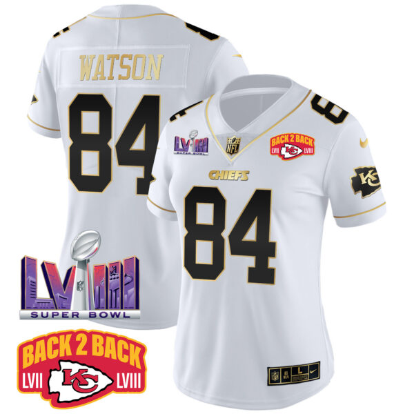 Women's Chiefs Super Bowl LVIII & Back 2 Back Patch Vapor Jersey V2 - All Stitched - Image 19
