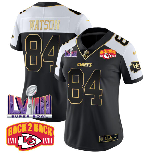 Women's Chiefs Super Bowl LVIII & Back 2 Back Patch Vapor Jersey V2 - All Stitched - Image 26
