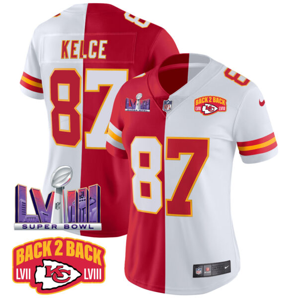 Women's Chiefs Super Bowl LVIII & Back 2 Back Patch Vapor Jersey V2 - All Stitched - Image 30