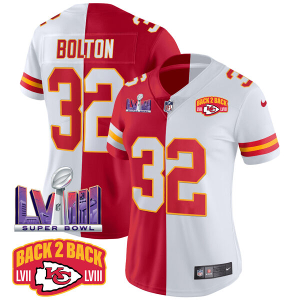 Women's Chiefs Super Bowl LVIII & Back 2 Back Patch Vapor Jersey V2 - All Stitched - Image 34
