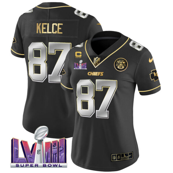 Women's Chiefs Super Bowl LVIII Patch Vapor Jersey V4 - All Stitched - Image 2