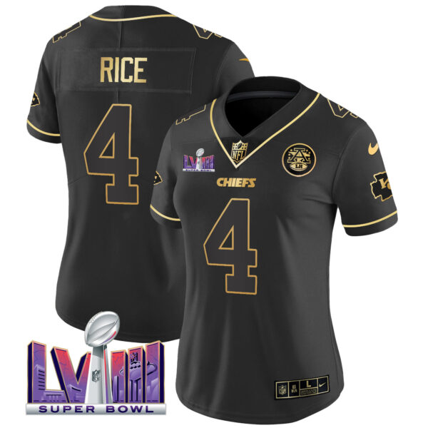 Women's Chiefs Super Bowl LVIII Patch Vapor Jersey V4 - All Stitched - Image 14