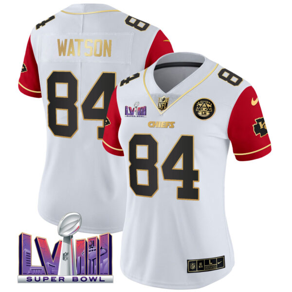 Women's Chiefs Super Bowl LVIII Patch Vapor Jersey V4 - All Stitched - Image 40