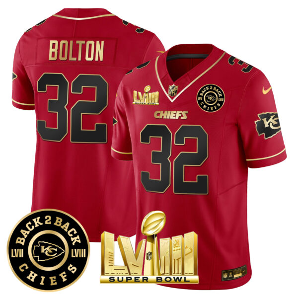 Men's Chiefs Super Bowl LVIII & Back 2 Back Patch Vapor Jersey V3 - All Stitched - Image 27