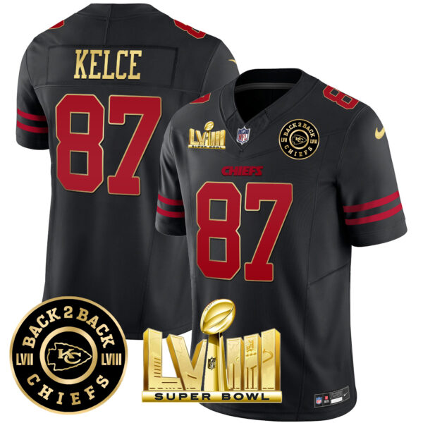 Men's Chiefs Super Bowl LVIII & Back 2 Back Patch Vapor Jersey V3 - All Stitched - Image 30