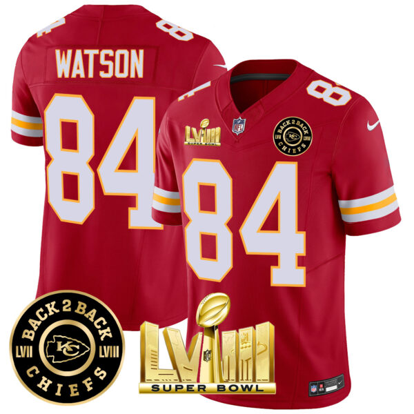 Men's Chiefs Super Bowl LVIII & Back 2 Back Patch Vapor Jersey V3 - All Stitched - Image 40