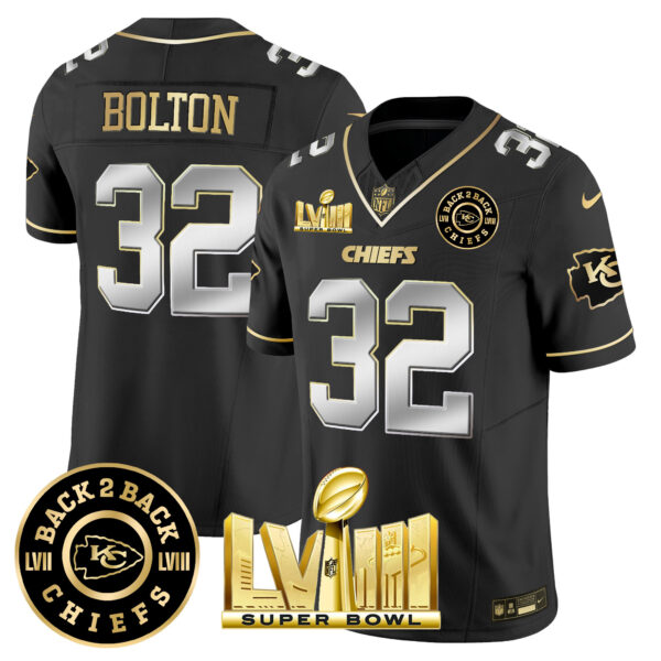 Men's Chiefs Super Bowl LVIII & Back 2 Back Patch Vapor Jersey V4 - All Stitched - Image 6