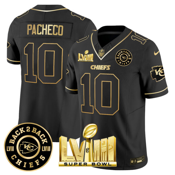 Men's Chiefs Super Bowl LVIII & Back 2 Back Patch Vapor Jersey V4 - All Stitched - Image 11