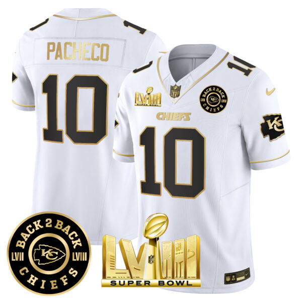 Men's Chiefs Super Bowl LVIII & Back 2 Back Patch Vapor Jersey V4 - All Stitched - Image 18