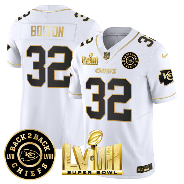 Men's Chiefs Super Bowl LVIII & Back 2 Back Patch Vapor Jersey V4 - All Stitched - Image 20
