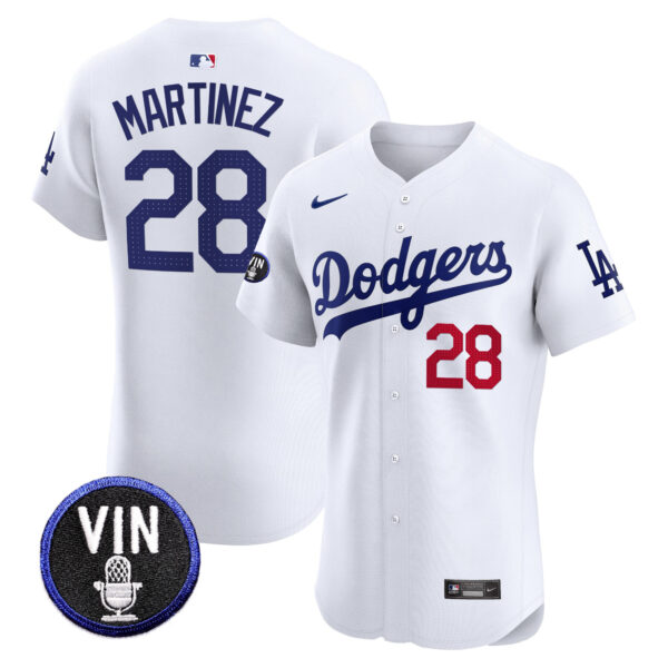 Men's Dodgers Vin Scully Patch Vapor Premier Elite Jersey - All Stitched - Image 6