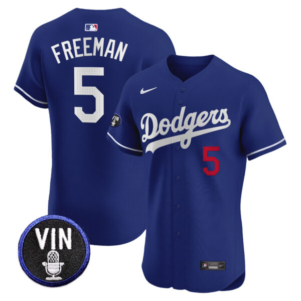 Men's Dodgers Vin Scully Patch Vapor Premier Elite Jersey - All Stitched - Image 12
