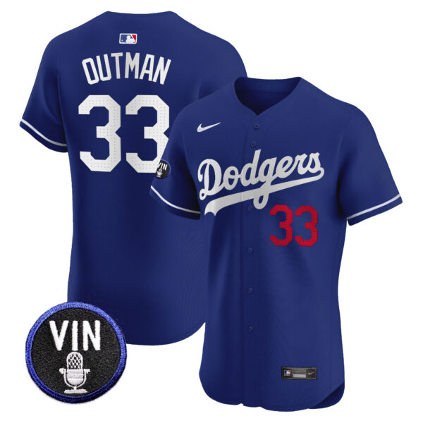Men's Dodgers Vin Scully Patch Vapor Premier Elite Jersey - All Stitched - Image 18