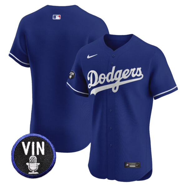 Men's Dodgers Vin Scully Patch Vapor Premier Elite Jersey - All Stitched - Image 20