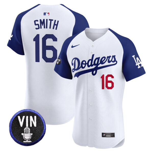 Men's Dodgers Vin Scully Patch Vapor Premier Elite Jersey - All Stitched - Image 25
