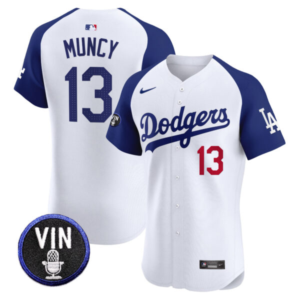 Men's Dodgers Vin Scully Patch Vapor Premier Elite Jersey - All Stitched - Image 27