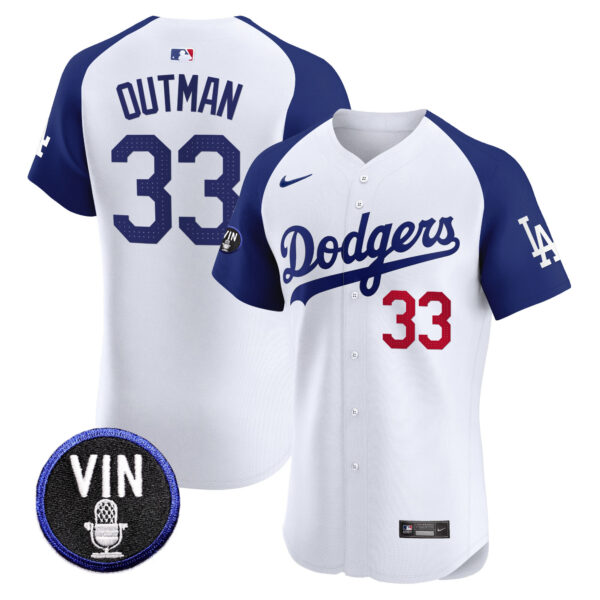 Men's Dodgers Vin Scully Patch Vapor Premier Elite Jersey - All Stitched - Image 28
