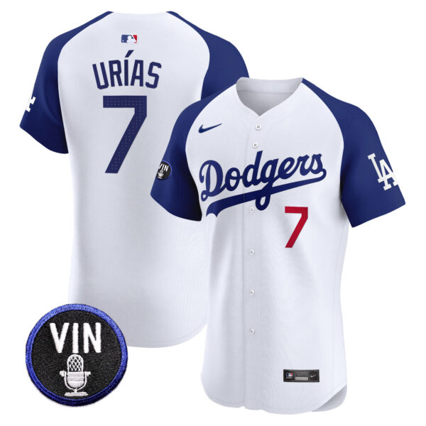 Men's Dodgers Vin Scully Patch Vapor Premier Elite Jersey - All Stitched - Image 29