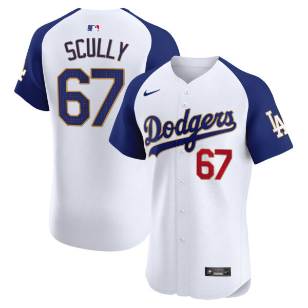 Men's Los Angeles Dodgers Gold Trim Premier Elite Jersey - All Stitched - Image 24