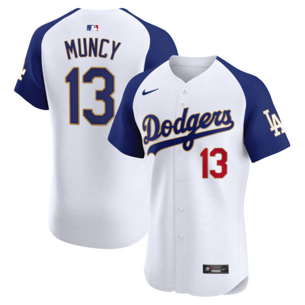 Men's Los Angeles Dodgers Gold Trim Premier Elite Jersey - All Stitched - Image 27