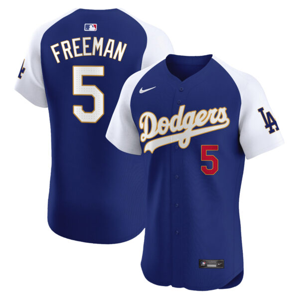 Men's Los Angeles Dodgers Gold Trim Premier Elite Jersey - All Stitched - Image 32