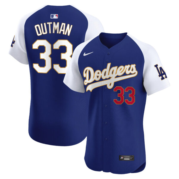 Men's Los Angeles Dodgers Gold Trim Premier Elite Jersey - All Stitched - Image 38
