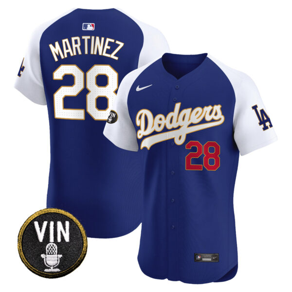 Men's Dodgers Vin Scully Patch Gold Trim Vapor Premier Elite Jersey - All Stitched - Image 36