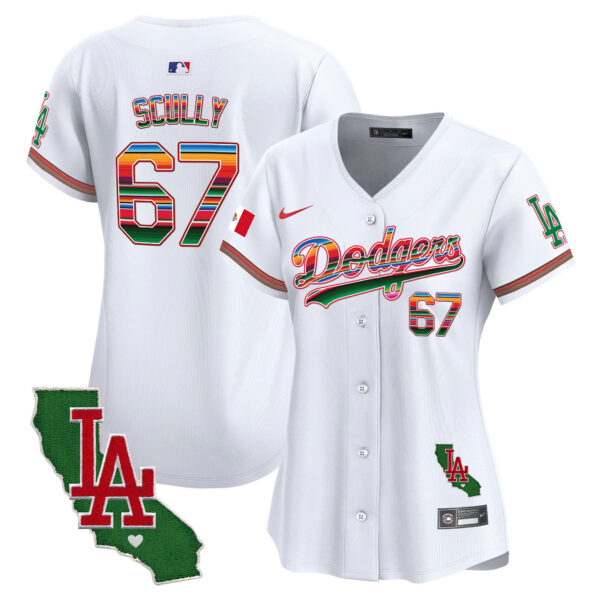 Women's Dodgers Mexico California Patch Vapor Premier Limited Jersey V2 - All Stitched - Image 5
