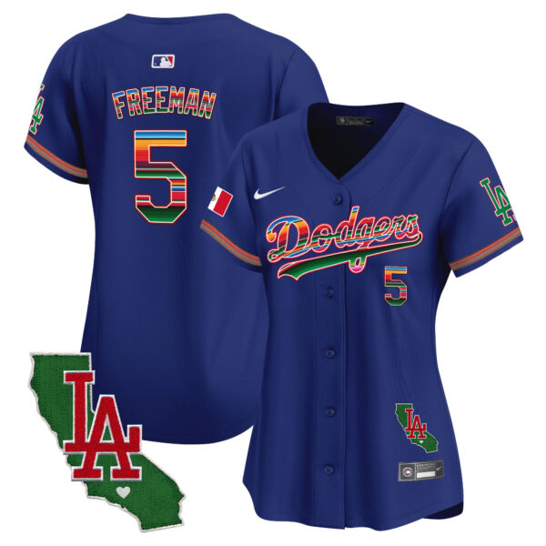 Women's Dodgers Mexico California Patch Vapor Premier Limited Jersey V2 - All Stitched - Image 12