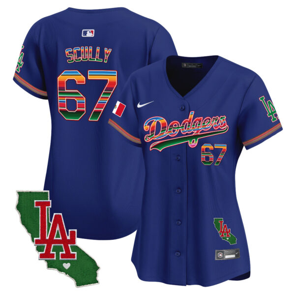 Women's Dodgers Mexico California Patch Vapor Premier Limited Jersey V2 - All Stitched - Image 13