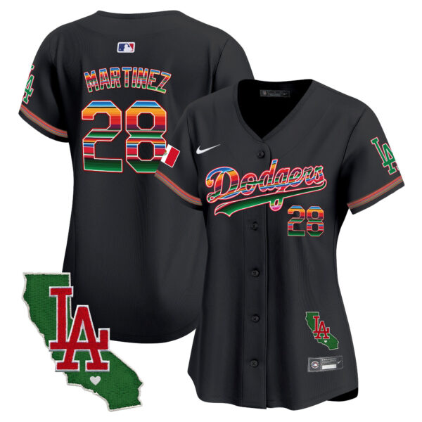 Women's Dodgers Mexico California Patch Vapor Premier Limited Jersey V2 - All Stitched - Image 22