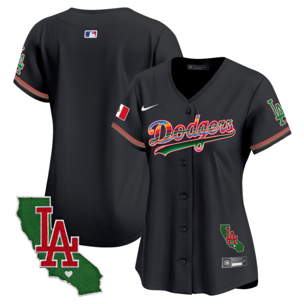 Women's Dodgers Mexico California Patch Vapor Premier Limited Jersey V2 - All Stitched - Image 24