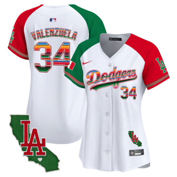 Women's Dodgers Mexico California Patch Vapor Premier Limited Jersey V2 - All Stitched - Image 25