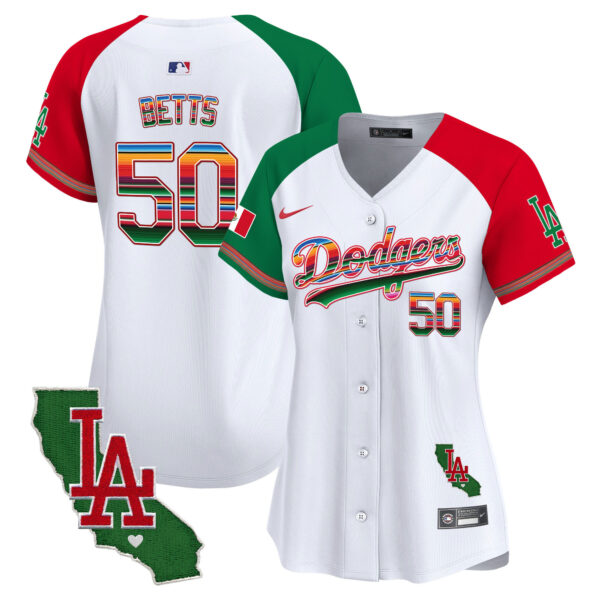 Women's Dodgers Mexico California Patch Vapor Premier Limited Jersey V2 - All Stitched - Image 27