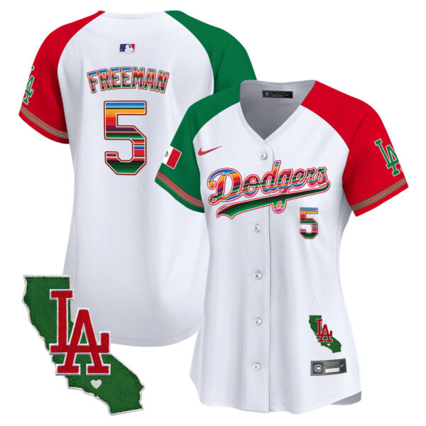 Women's Dodgers Mexico California Patch Vapor Premier Limited Jersey V2 - All Stitched - Image 28