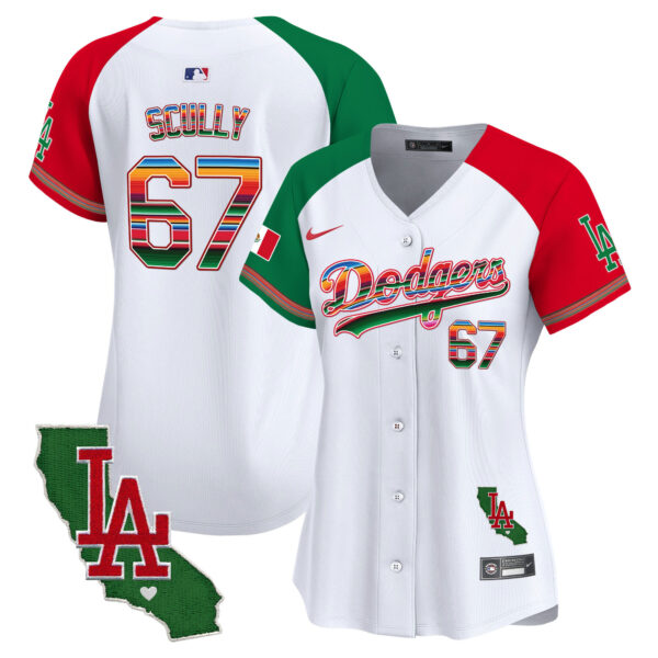 Women's Dodgers Mexico California Patch Vapor Premier Limited Jersey V2 - All Stitched - Image 29