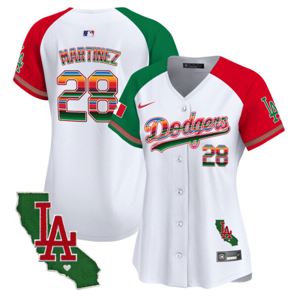 Women's Dodgers Mexico California Patch Vapor Premier Limited Jersey V2 - All Stitched - Image 30