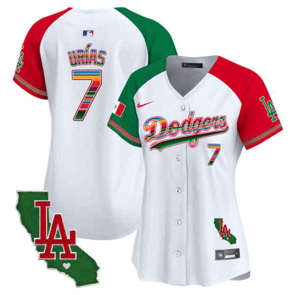 Women's Dodgers Mexico California Patch Vapor Premier Limited Jersey V2 - All Stitched - Image 31