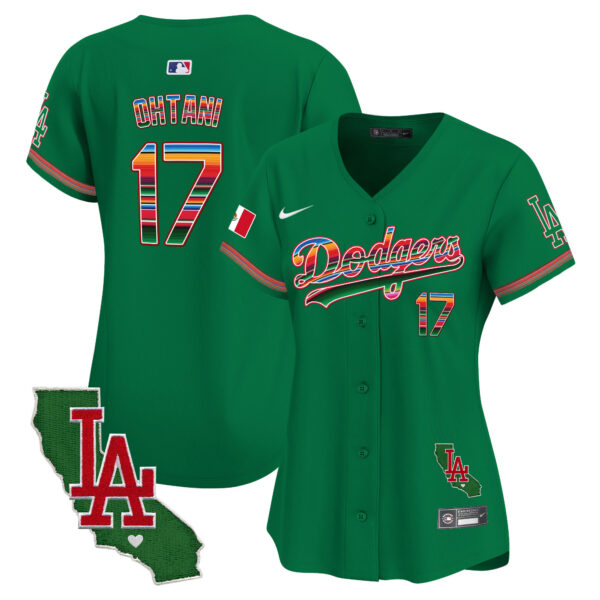 Women's Dodgers Mexico California Patch Vapor Premier Limited Jersey V2 - All Stitched - Image 34