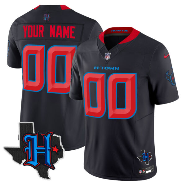 Houston Texans 2025 Texas Patch Vapor Limited Custom Jersey V2 - All Stitched - Image 2