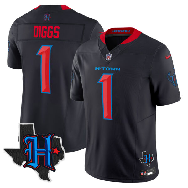 Men's Houston Texans 2025 Texas Patch Vapor Limited Jersey V2 - All Stitched - Image 14