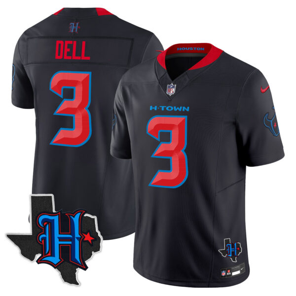 Men's Houston Texans 2025 Texas Patch Vapor Limited Jersey V2 - All Stitched - Image 16