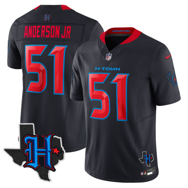 Men's Houston Texans 2025 Texas Patch Vapor Limited Jersey V2 - All Stitched - Image 18