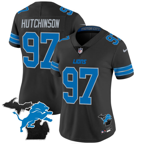 Women's Detroit Lions 2024 Michigan Patch Vapor Jersey - All Stitched - Image 8