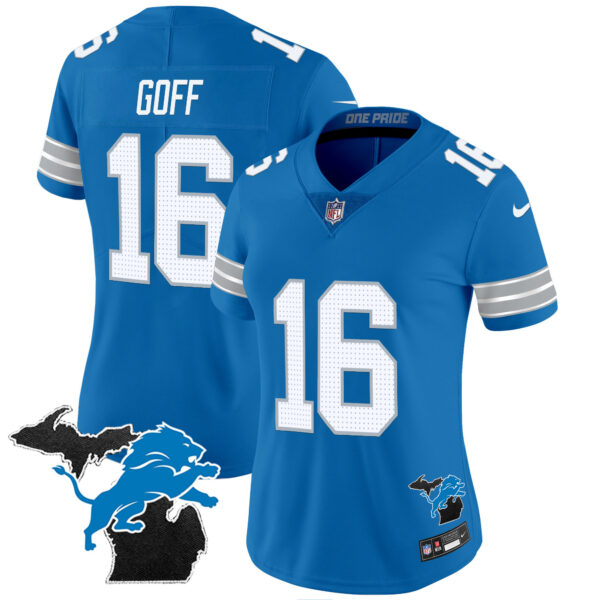 Women's Detroit Lions 2024 Michigan Patch Vapor Jersey - All Stitched - Image 23
